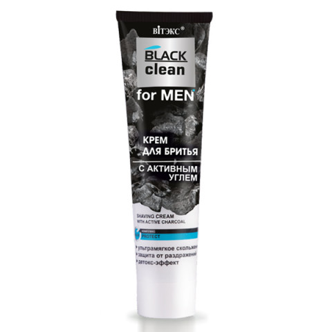 Крем для бритья Витэкс Black Clean for MEN с активным углем 100 мл Крем для бритья Витэкс Black Clean for MEN с активным углем 100 мл