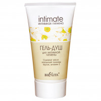 Гель-душ для интимной гигиены Белита Intimate содержит масло зародышей пшеницы, персик, витамин F 150 мл