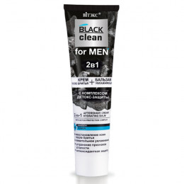 Крем после бритья+Бальзам увлажняющий 2 в 1 Витэкс Black Clean for MEN с комплексом детокс-защиты 100 мл