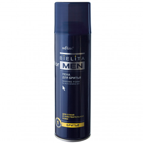 Пена для бритья для сухой и чувствительной кожи Белита Bielita for MEN 250 мл Пена для бритья для сухой и чувствительной кожи Белита Bielita for MEN 250 мл